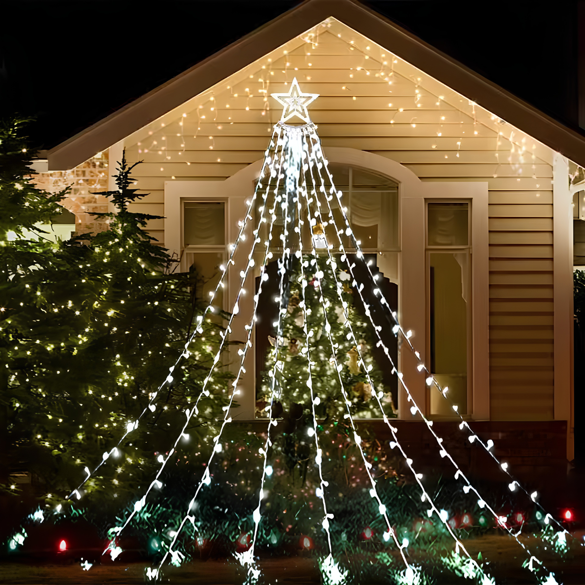 Luces LED en forma de árbol de Navidad