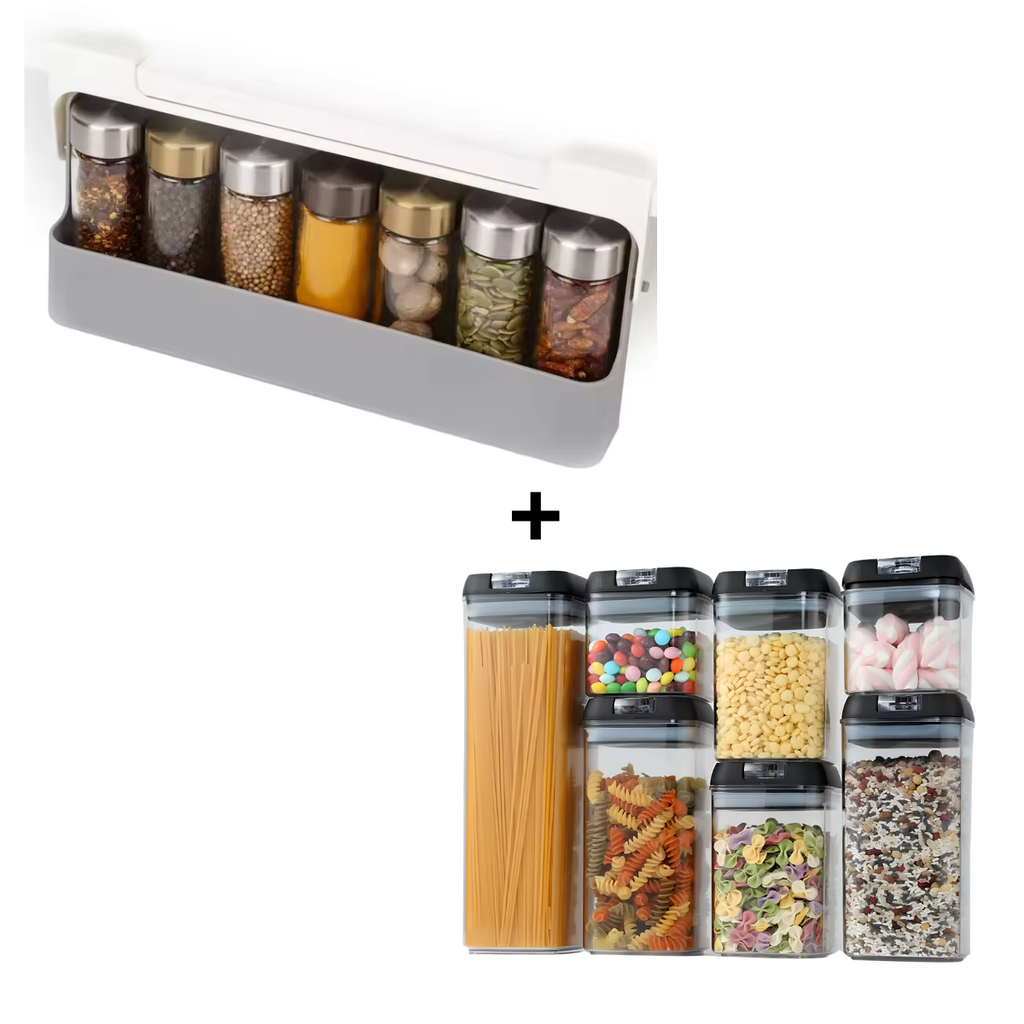 Combo contenedores + condimenteros para cocina