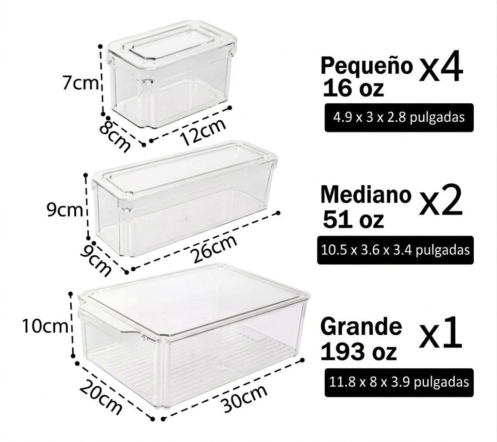 Organizador de nevera Set x7 contenedores