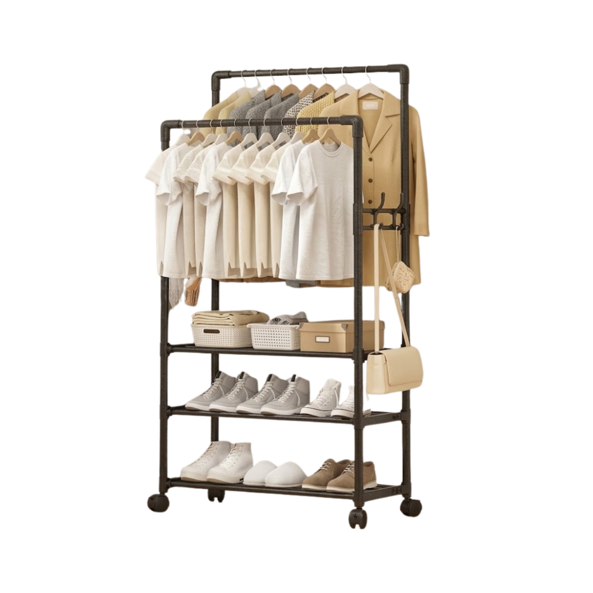 Organizador con ruedas para ropa y zapatos